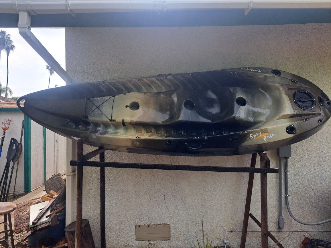 Lifetime angler tandem kayak + new fishing accessories.