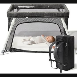 BEST OFFER Guava Lotus Travel Crib with Lightweight Backpack Design | Certified Baby Safe Portable Crib | Folding Play Yard with Comfy Mattress for Ba