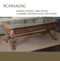 Schnadig Vintage Glass Top Coffee Table with Storage Drawer