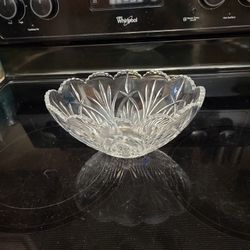 9.5" Long Oval Lead Crystal Bowl