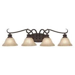 Golden Lighting Homestead Collection 4-Light Rubbed Bronze Bath Vanity Light