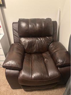 Brown leather recliner