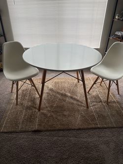 Round table with chairs