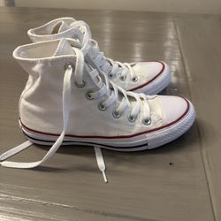 White Converse High Tops, Women’s Size 6