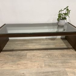 GENEROUS Coffee table - mcm - wood and glass - cocktail table - delivery available