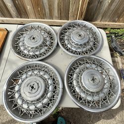 Vintage Cadillac Hubcaps 15”