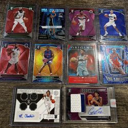 NBA NUMBERED, AUTOS, RC CARDS LOT