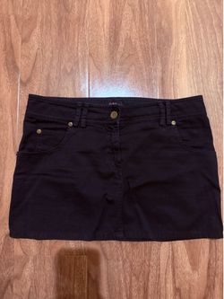 Patrizia Pepe Designer Black Mini Skirt with Gold Hardware