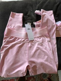 alo pink workout set