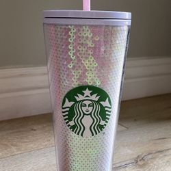 Starbucks 2020 Holiday Pink Sequin Tumbler NWT