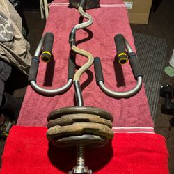 CURL BAR with PUSH up BARS 