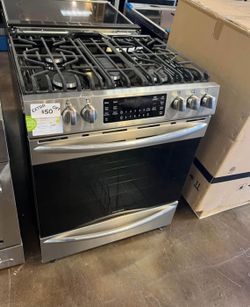 Slide In Gas Range Stove 30 Inch Wide Stainless Steel