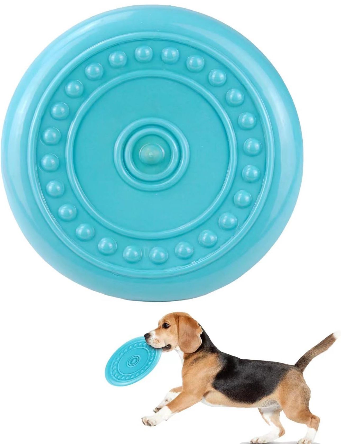 Durable Dog Flying Disc Dog Toys for Aggressive Chewers Big Dogs Toys for Large Medium Small Dogs Puppy Toy Outdoor Soft Rubber Dog Toys for Aggressiv