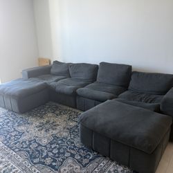 Large Sectional Sofa with Two Ottomans