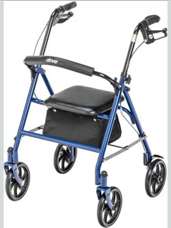 Drive - Blue Medical Rollator Walker with Seat