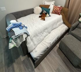 Gray Upholstered Daybed with Trundle