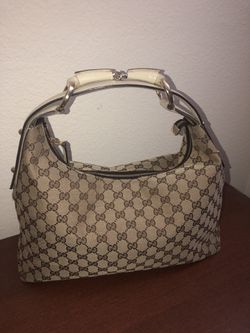 Gucci Offwhite Horsebit Hobo Bag