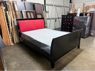 Queen bed frame and mattress $260