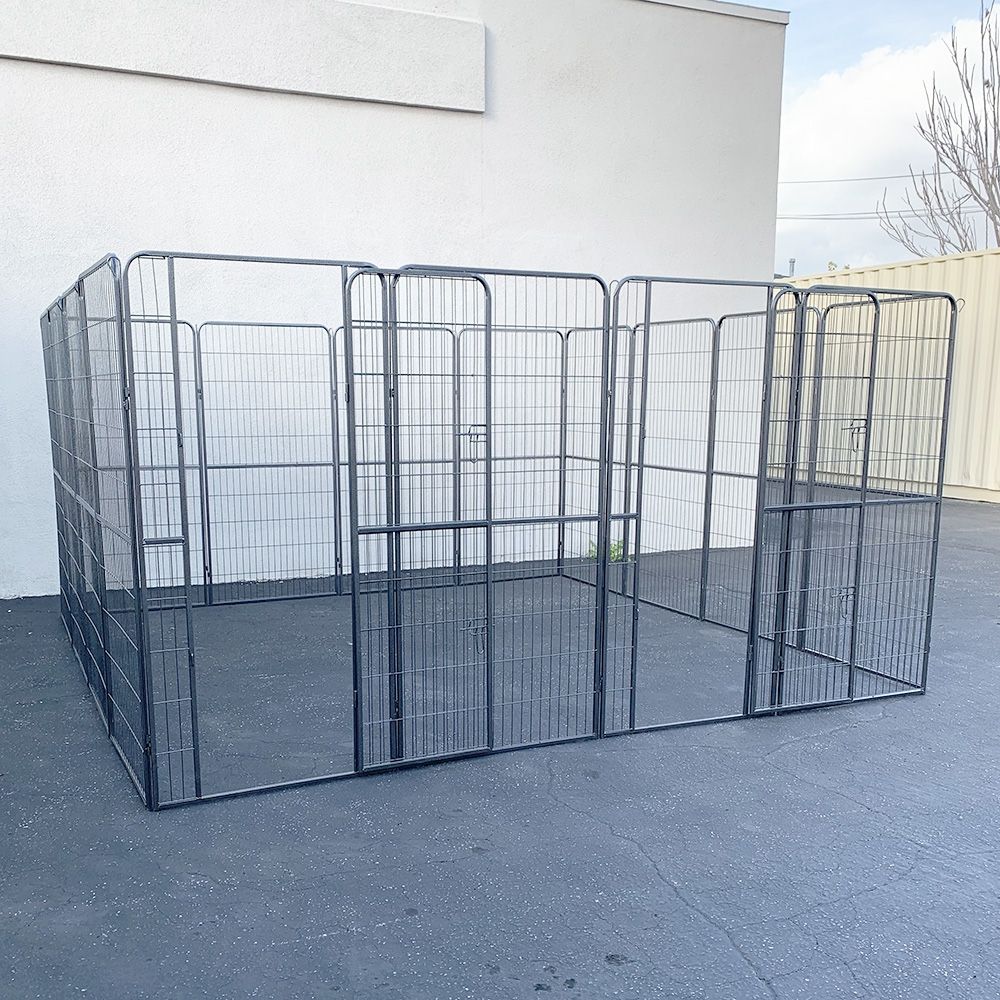 New $360 Heavy Duty 10x10x5ft Tall Pet Playpen 16-Panel Dog Crate Kennel Exercise Cage Fence 