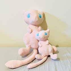 New (2) Pokémon Plush Pink Cat Mew Dolls Legendary Stuff Animal Toy Set 