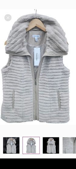 "Calvin Klein" Faux Fur Vest, size L, New 