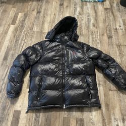Polo Ralph Lauren Gorham Glossed Down Jacket in black nylon.  XL