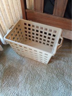 Large Plastic Storage Basket with Handles