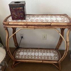 Bamboo And Ceramic Tables 