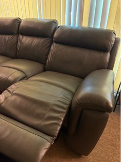 Grey Leather Couch
