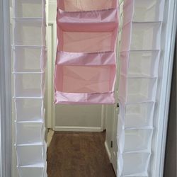 Pink & White Hanging Closet Organizers & Children’s Hangers