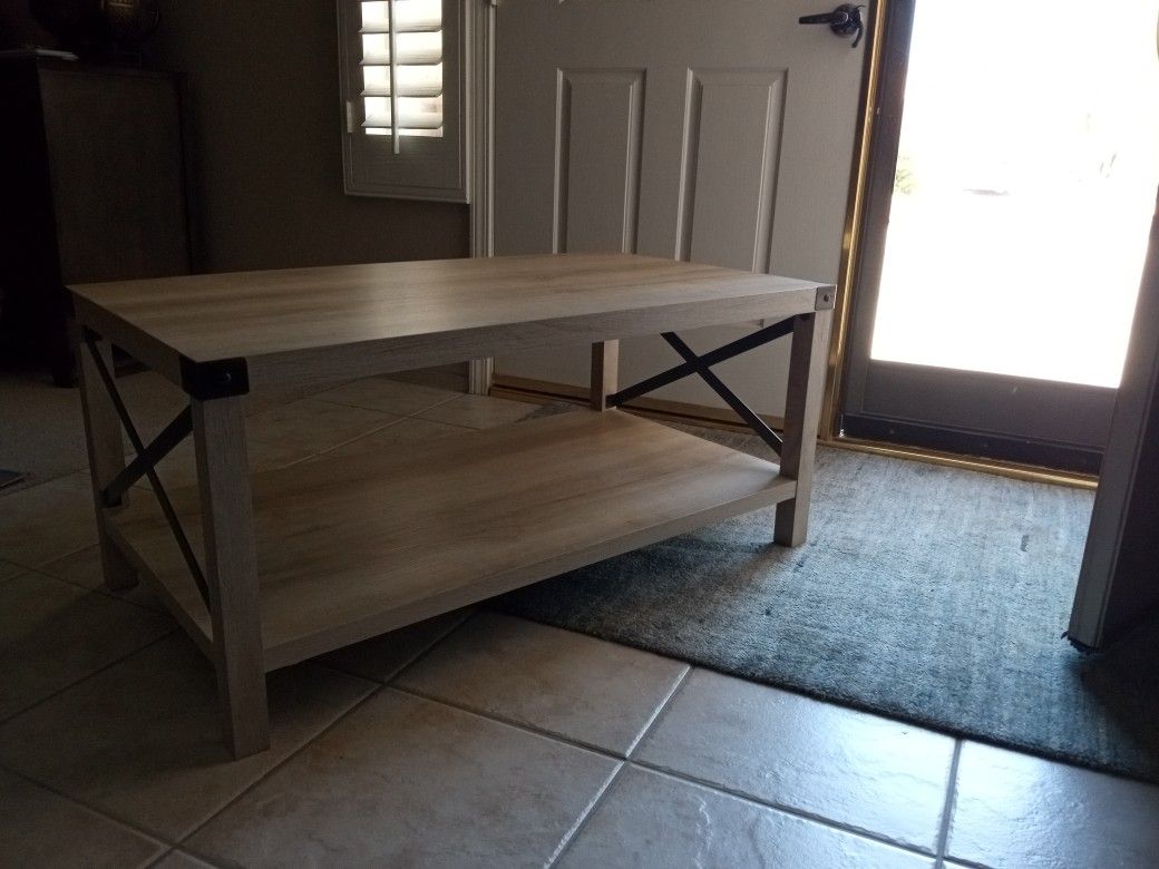 New Meta X Frame Coffee Table With white Oak Finish