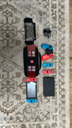 Nintendo switch 1 w/ controller,case, extra joy cons, dock, and 6 games