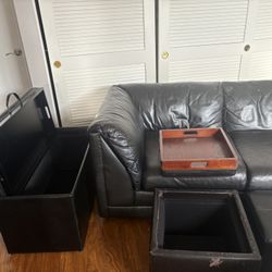 Love Seat Sofa With Storage Ottoman