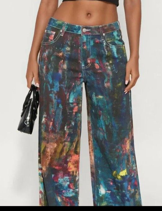Multicolored Wideleg Jeans