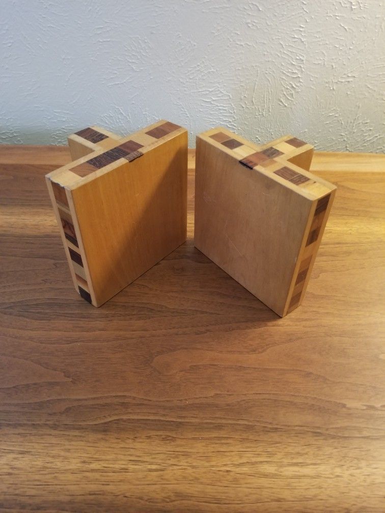 Vintage Wood Bookends