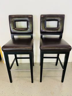 Dark brown bar stools- set of two