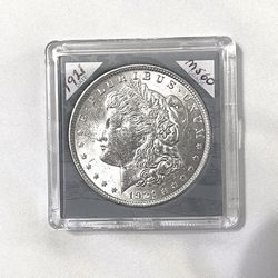 Uncirculated sealed in case 1921 Morgan silver dollar
