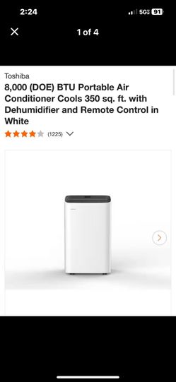 Toshiba 8,000 BTU Portable AC