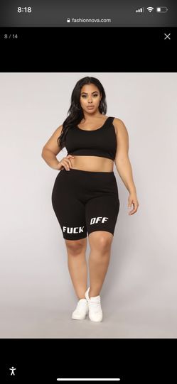 F off biker shorts plus size