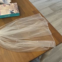 Short Veil With Pearls
