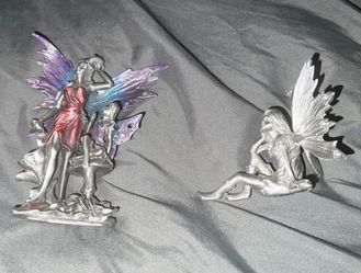 Vintage Pewter Fairy Figurines