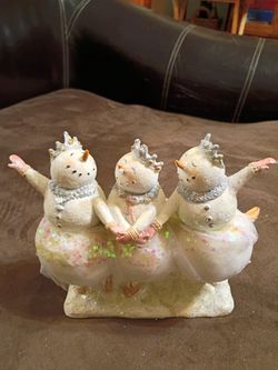 Ballerina Snow Figurine 