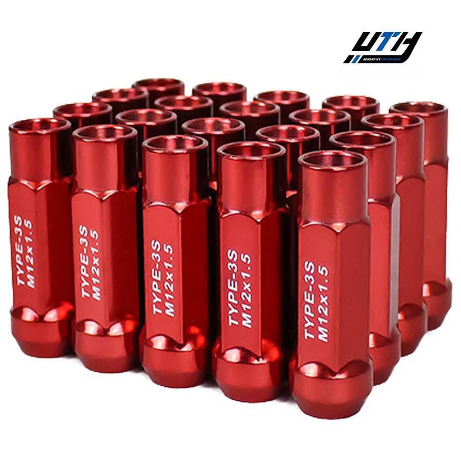 Godspeed 20pc Type 3-X Cold Forged Tuner Lug Nuts 12x1.5 Red