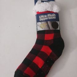 Slipper Socks Ultra Plush Fleece Non-Slip 1 Pair One Size Fits All