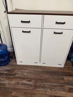 Double Tilt-Out Trash Cabinet with Drawers