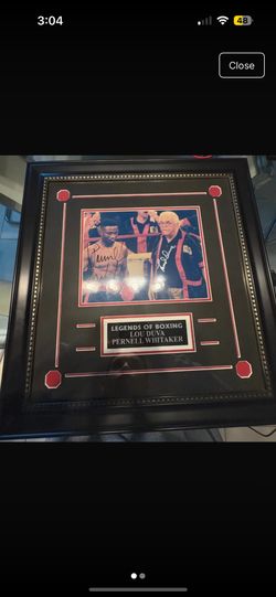 signed Pernell Whitaker & Lou Duva "Legends of Boxing" Framed Photo with COA