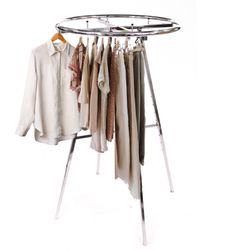 Heavy-Duty Chrome Collapsible Clothing Rack – 36” Diameter for Boutique, Commercial, Or Home Use