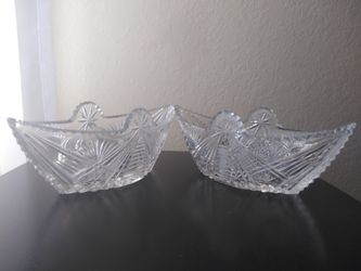 Antique crystal salad bowls set of 2