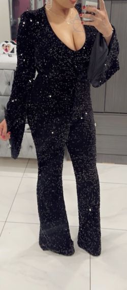 Black Sequin Jumpsuit