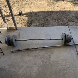 weight set. everything for 150  still for sale